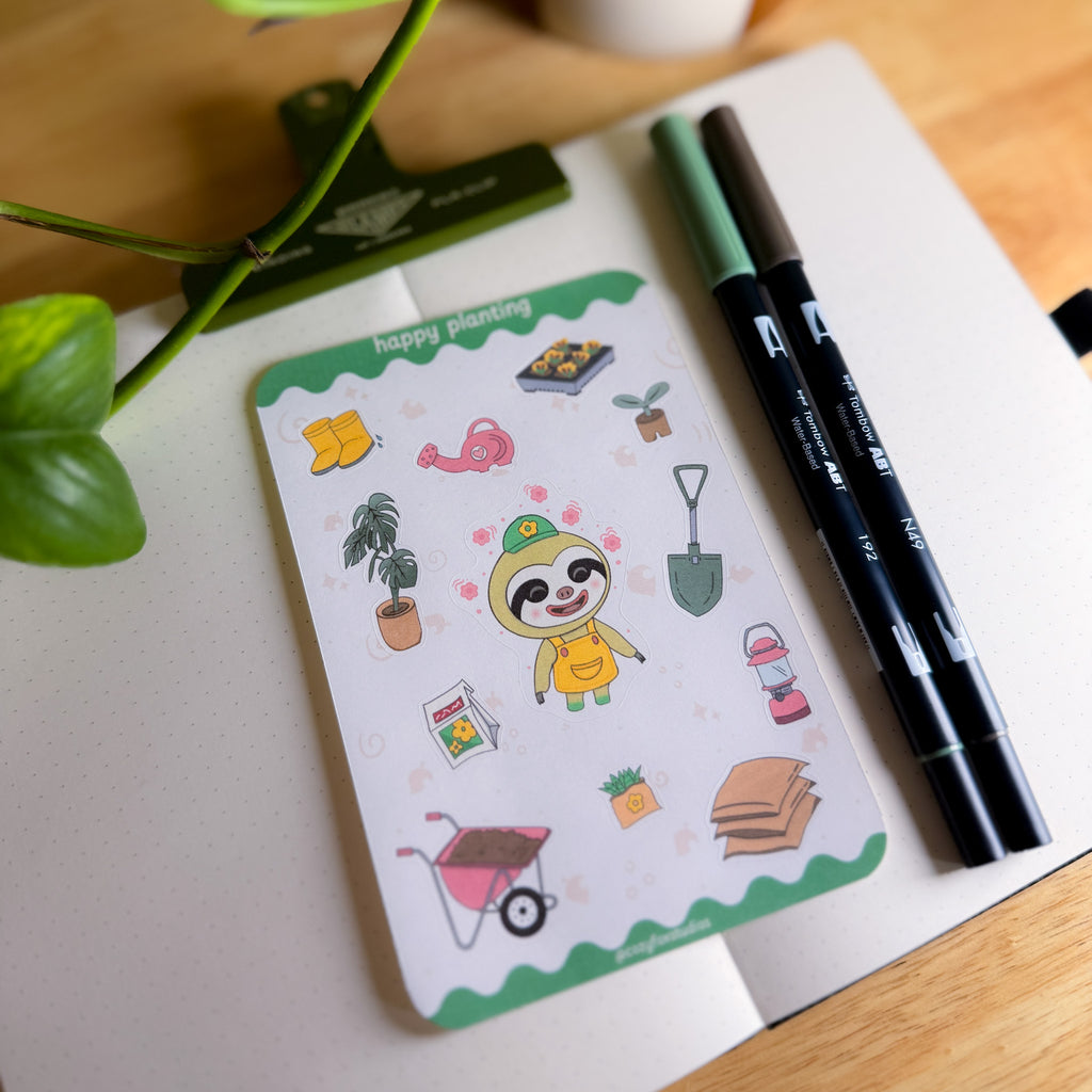 Happy Planting 🪴 - Journaling Sticker Sheet