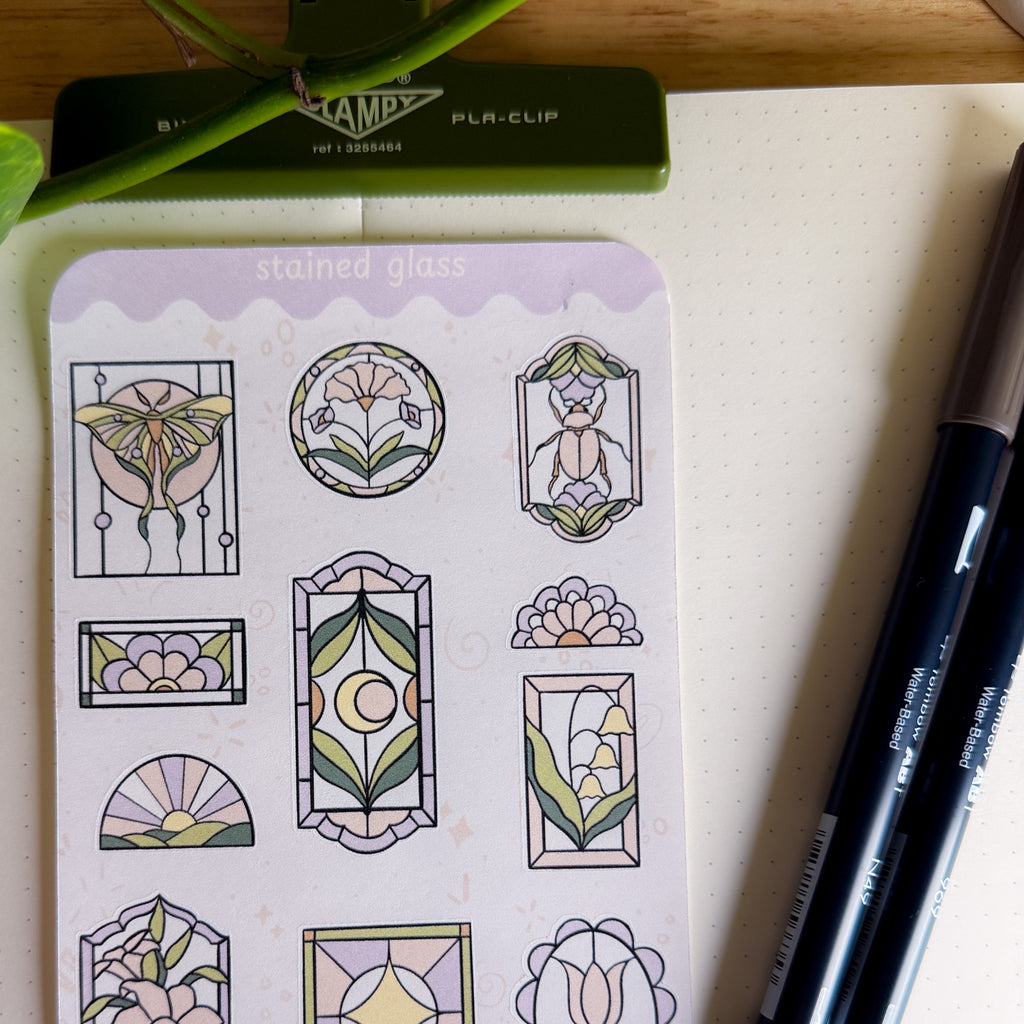 Stained Glass 🖼️ - Journaling Sticker Sheet