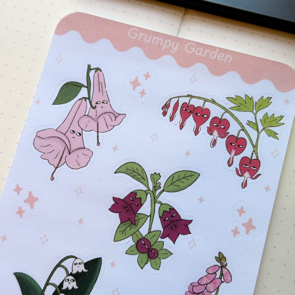 Grumpy Garden Sticker Sheet 🌷- Journaling Stickers