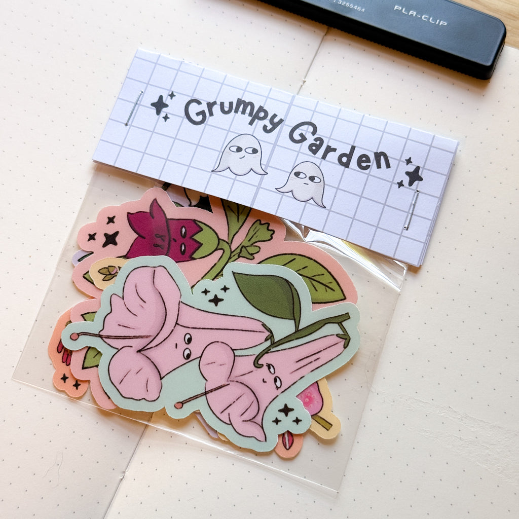 Grumpy Garden 🌼 - Dye Cut Sticker Pack