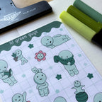 Lil Green Guys 💚 - Journaling Stickers