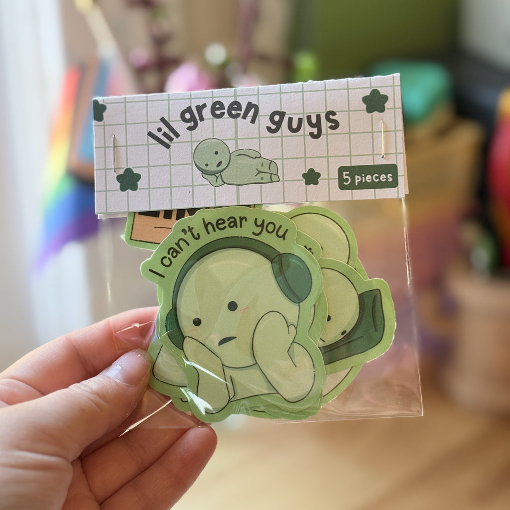 Lil Green Guys 💚 - Dye Cut Sticker Pack