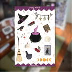 Cozy Witch Sticker Sheet 🪄- Journal Stickers