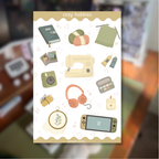 Cozy Hobbies Sticker Sheet 🧶- Journaling Sticker Sheet