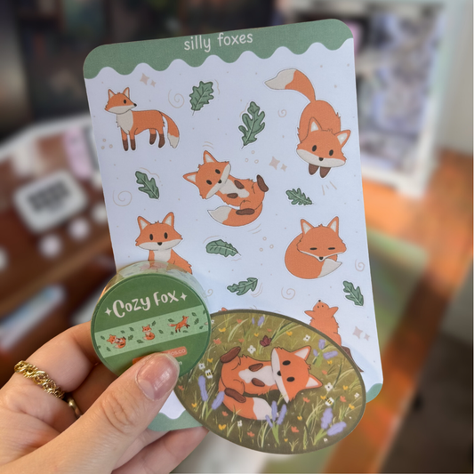 Silly Foxes Stationary Bundle - Cozy Fox Stickers