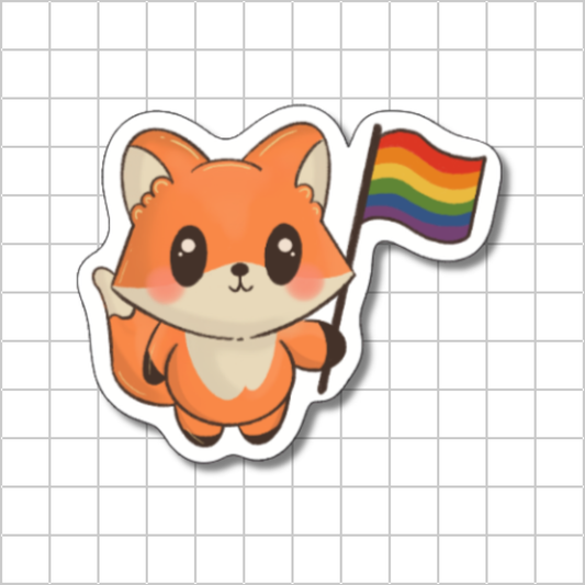 Fox Sticker | Fox Pride Matte Sticker | Cute Fox Pride Sticker