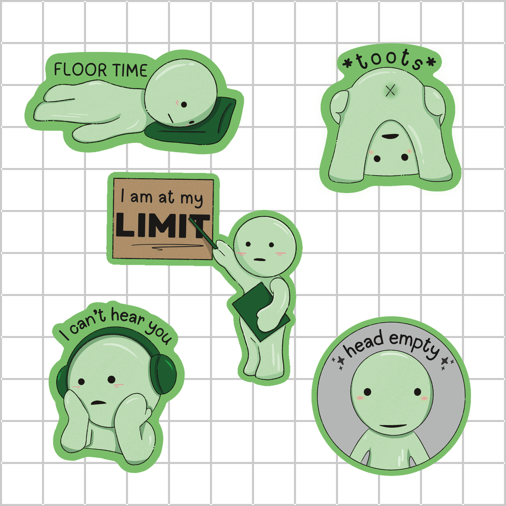 Lil Green Guys 💚 - Dye Cut Sticker Pack