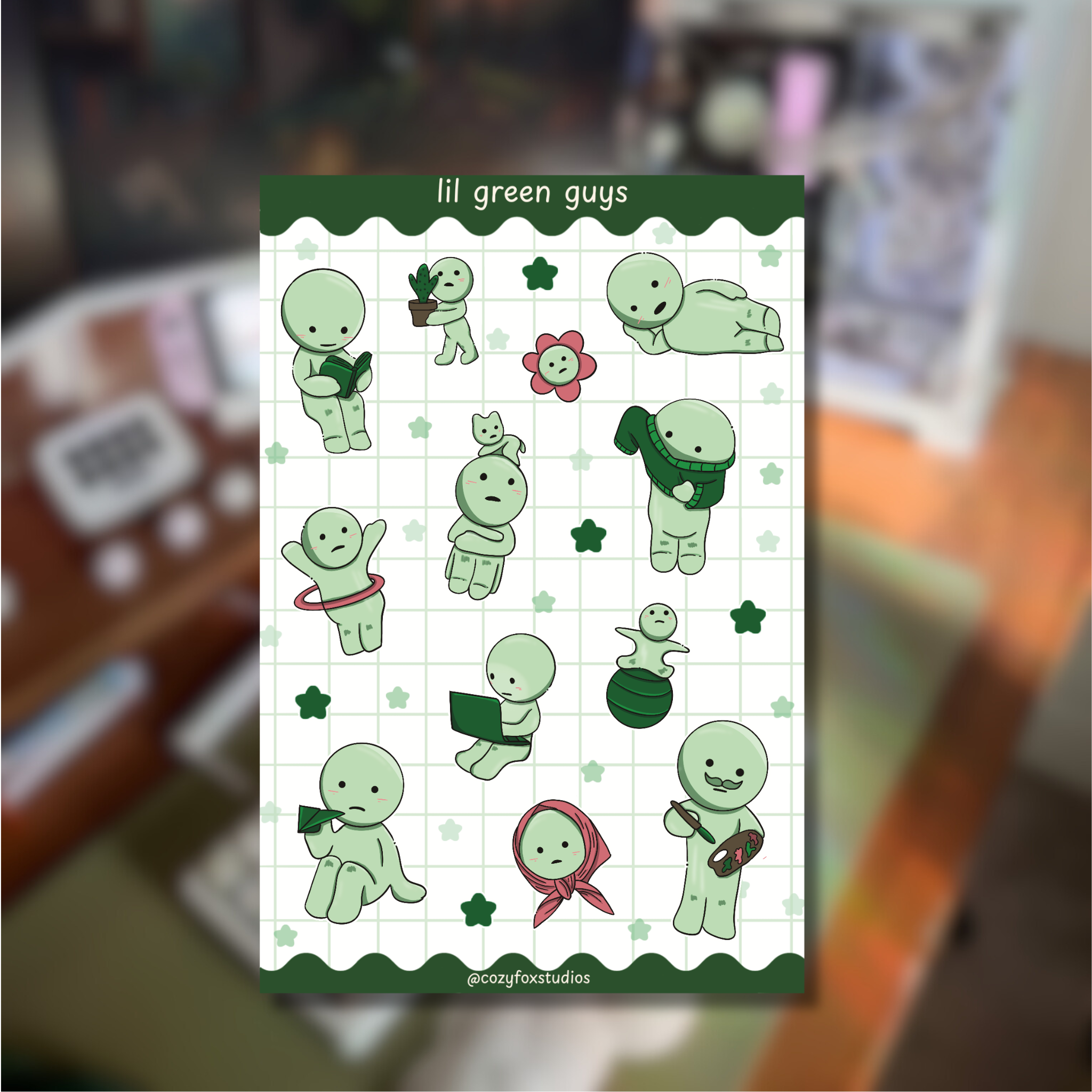 Lil Green Guys 💚 - Journaling Stickers