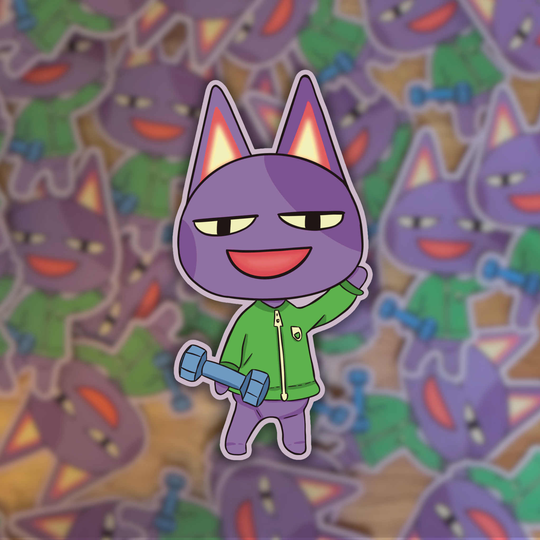 Bob getting Swol 💪 - Dye Cut Sticker