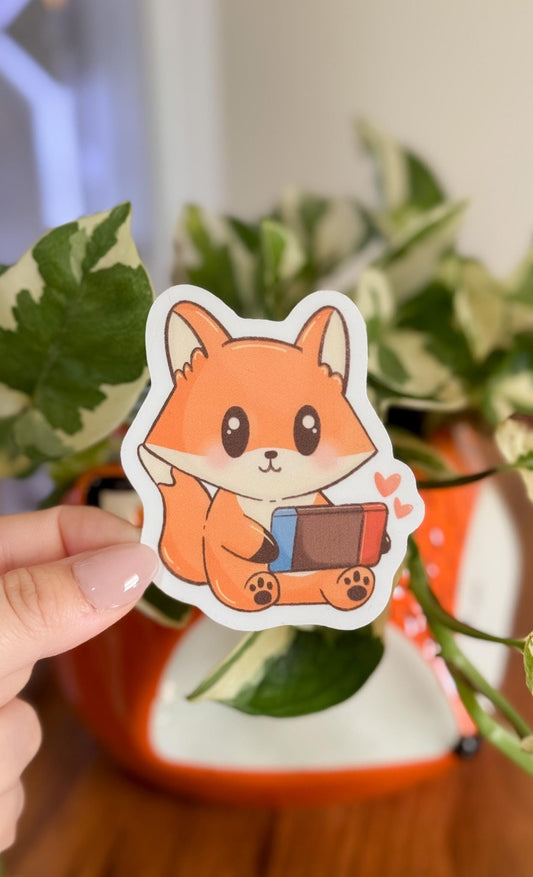 Fox Gaming Sticker | Fox Cozy Gamer Matte Sticker | Cute Fox Sticker