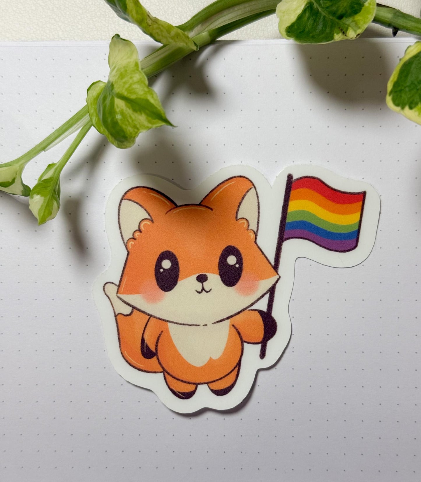 Fox Sticker | Fox Pride Matte Sticker | Cute Fox Pride Sticker