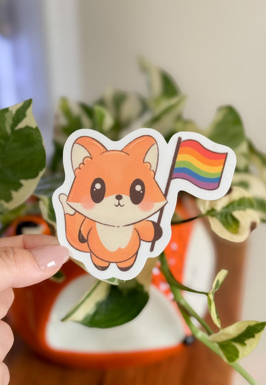 Fox Sticker | Fox Pride Matte Sticker | Cute Fox Pride Sticker