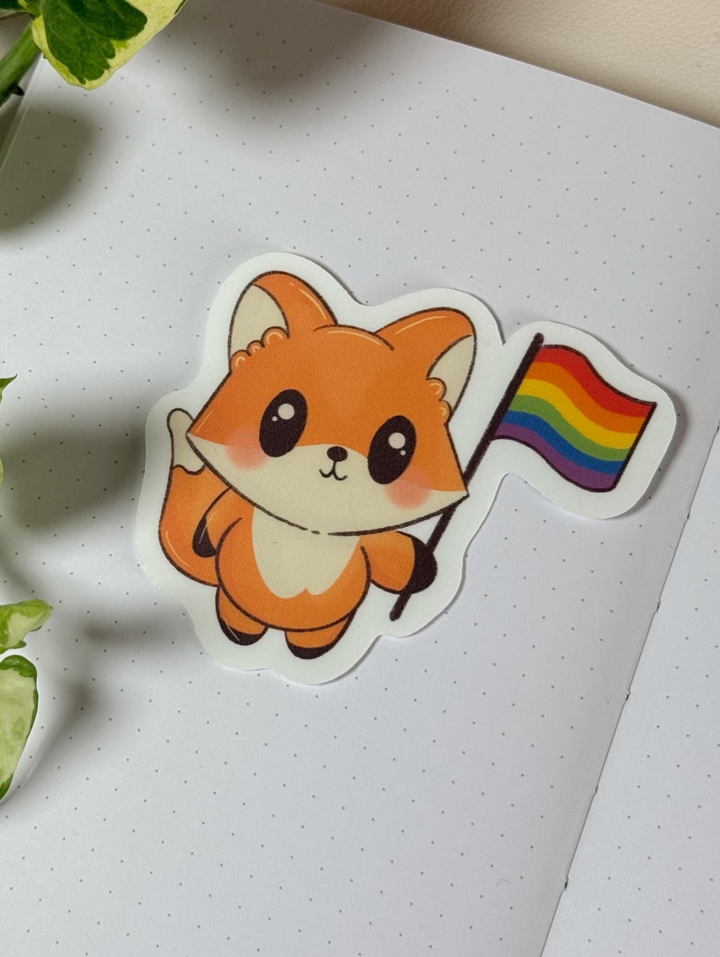 Fox Sticker | Fox Pride Matte Sticker | Cute Fox Pride Sticker