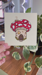 Mushie House Art Print - Cozy Art Decor