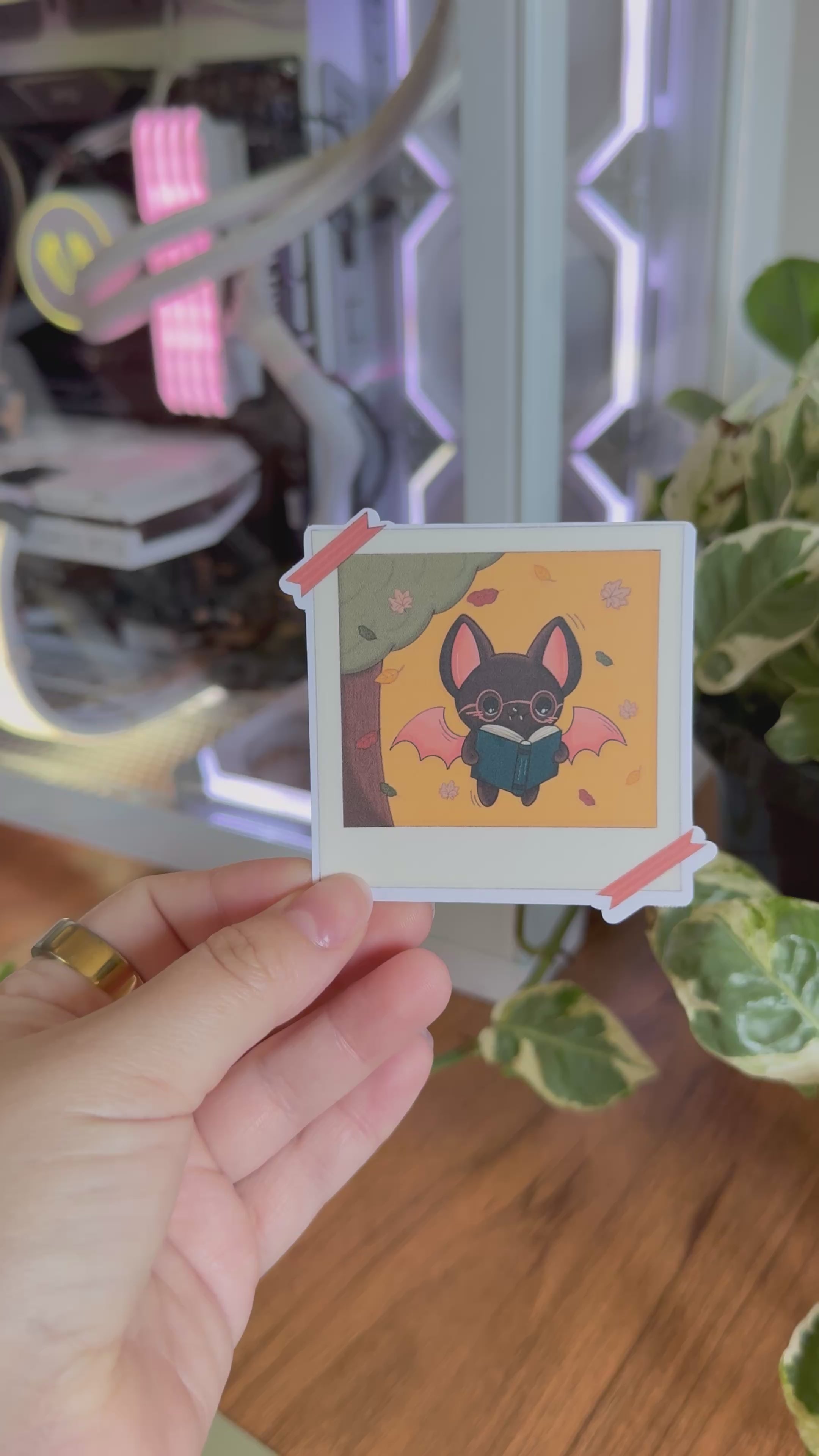 Bookish Bat Sticker 🦇 - Reading Bat Sticker